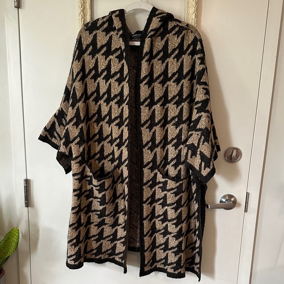 ZARA KNIT | Rare Vintage Cardigan Knit Houndstooth Sweater Hoodie - Picture 4 of 11